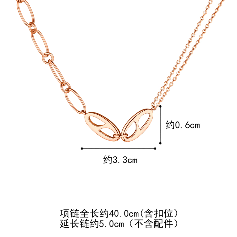 六福珠宝银饰间系列925银项链套链含延长链女款定价001295NA