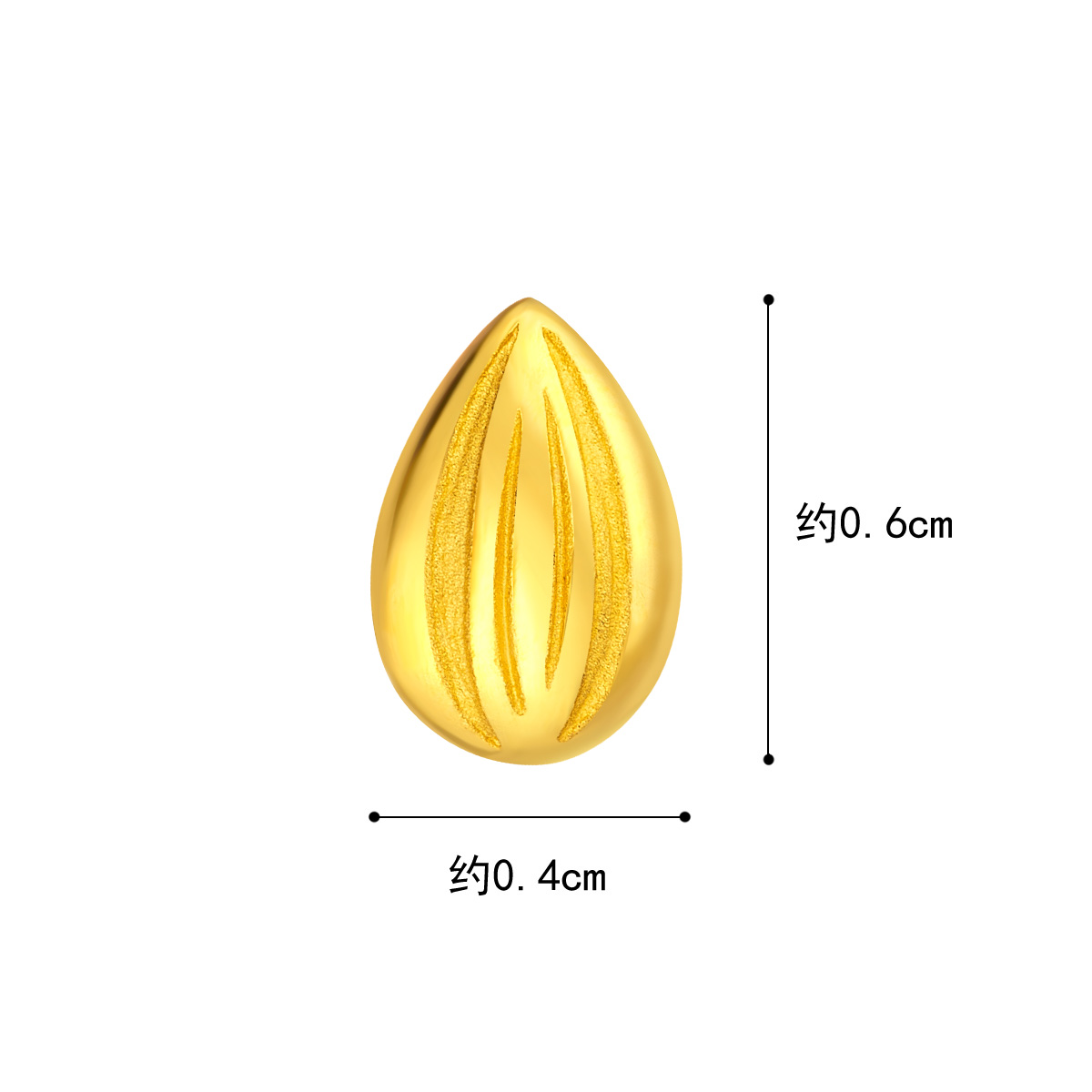 六福珠宝金瓜子黄金耳钉足金耳环耳饰女单只耳钉计价GDGTBE0033