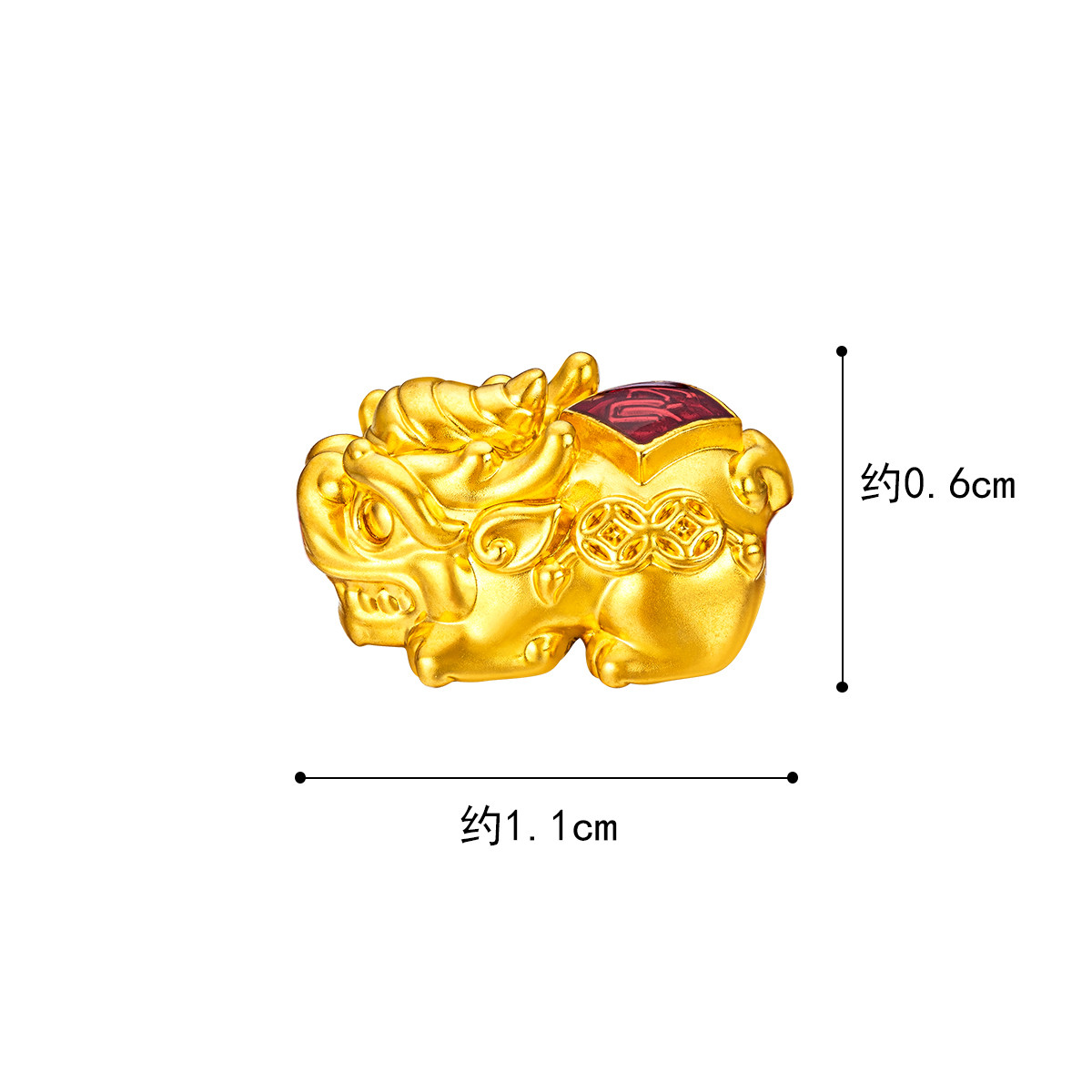 六福珠宝貔貅路路通黄金转运珠女珐琅工艺送礼定价L07A1TBP0005