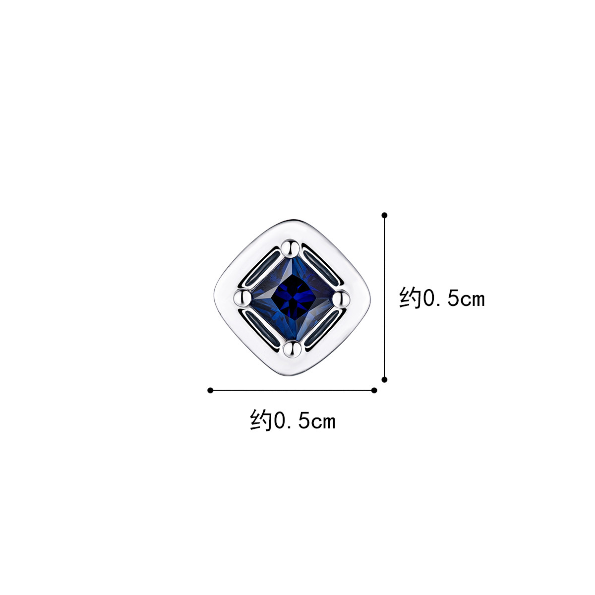 六福珠宝蓝宝石耳钉女款日常简约18K金耳饰单只定价G22DSKE0004W